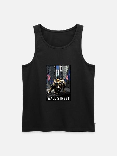 NY Stock Exchange Bull - Men's Premium Organic Tank Top - black