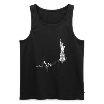 NY Stock Exchange Bull - Men's Premium Organic Tank Top - black - Front - AI Model Male 178 light (178cm)