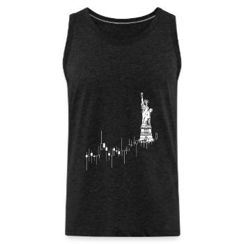 NY Stock Exchange Bull - Men's Premium Organic Tank Top - charcoal grey - Front - Alexander (188cm)