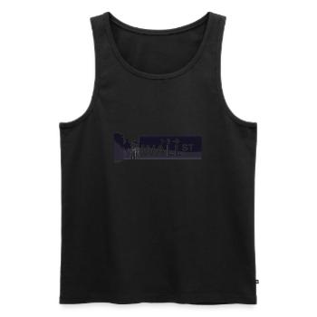 NY Stock Exchange Bull - Men's Premium Organic Tank Top - black - Front - AI Model Male 178 light (178cm)
