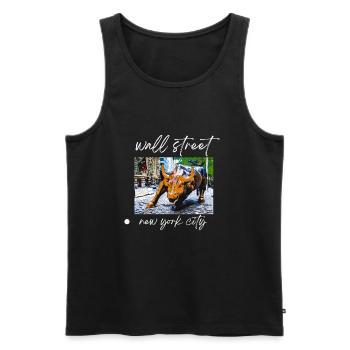 NY Stock Exchange Bull - Men's Premium Organic Tank Top - black - Front - AI Model Male 178 light (178cm)