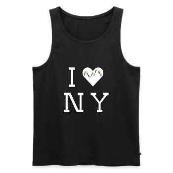 NY Stock Exchange Bull - Men's Premium Organic Tank Top - black - Front - AI Model Male 178 light (178cm)