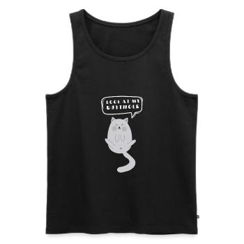 Cat Butthole - Men's Premium Organic Tank Top - black - Front - AI Model Male 178 light (178cm)