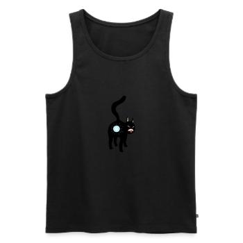 Cat Butthole - Men's Premium Organic Tank Top - black - Front - AI Model Male 178 light (178cm)