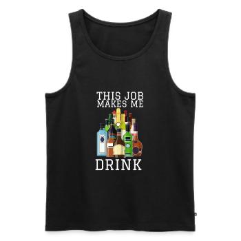 This job makes me drink - Men's Premium Organic Tank Top - black - Front - AI Model Male 178 light (178cm)