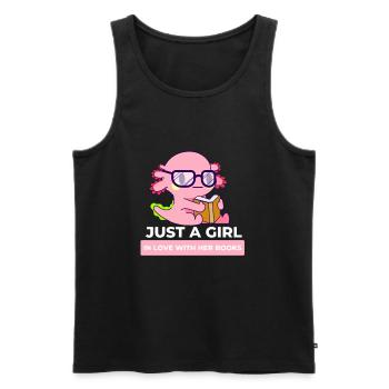 Reading For Girls - Just a girl in love with her - Men's Premium Organic Tank Top - black - Front - Michal (187cm)