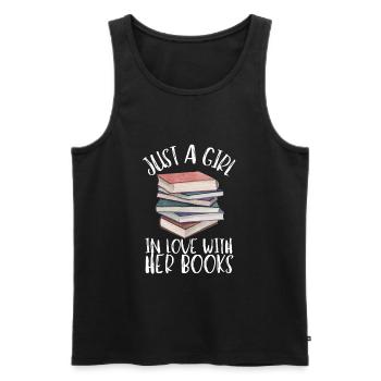 Reading For Girls - Just a girl in love with her - Men's Premium Organic Tank Top - black - Front - Michal (187cm)