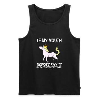 If my mouth doesn't say it, my face definitely will: - Men's Premium Organic Tank Top - black - Front - AI Model Male 178 light (178cm)