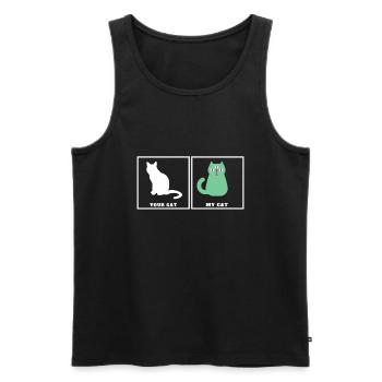 Propriétaire de chat - Mon chat est un extraterrestre - Débardeur bio Premium Homme - noir - Devant - AI Model Male 178 light (178cm)