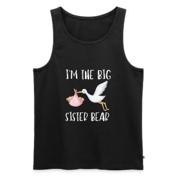 Siblings - Im the big sister bear - Men's Premium Organic Tank Top - black - Front - AI Model Male 178 light (178cm)