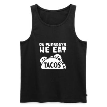 On Tuesday we eat tacos - Men's Premium Organic Tank Top - black - Front - AI Model Male 178 light (178cm)