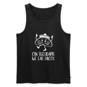 On Tuesday we eat tacos - Men's Premium Organic Tank Top - black - Front - AI Model Male 178 light (178cm)
