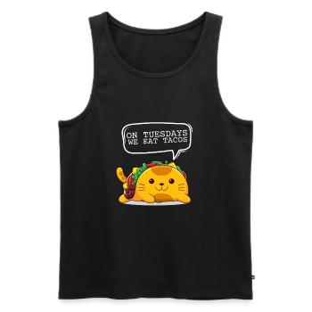 On Tuesday we eat tacos - Men's Premium Organic Tank Top - black - Front - AI Model Male 178 light (178cm)