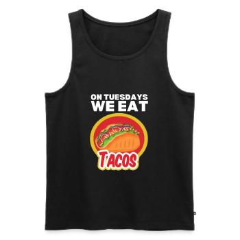 On Tuesday we eat tacos - Men's Premium Organic Tank Top - black - Front - AI Model Male 178 light (178cm)