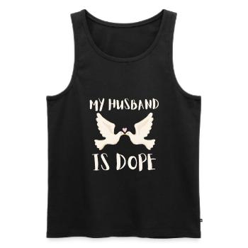 Matrimony - My Husband is - Men's Premium Organic Tank Top - black - Front - Michal (187cm)