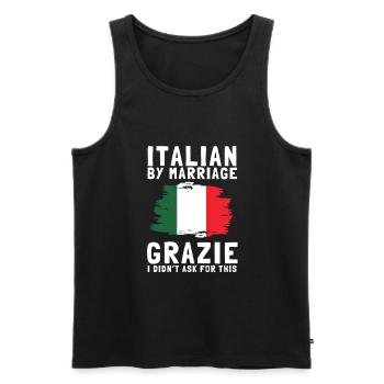 Italia - Italien par mariage - Débardeur bio Premium Homme - noir - Devant - AI Model Male 178 light (178cm)