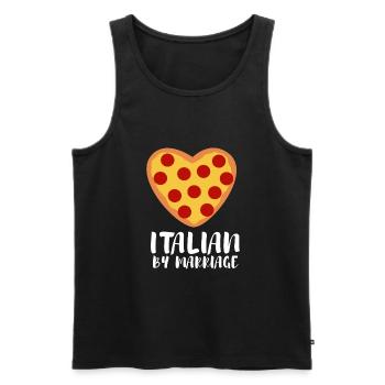 Italia - Italien par mariage - Débardeur bio Premium Homme - noir - Devant - AI Model Male 178 light (178cm)