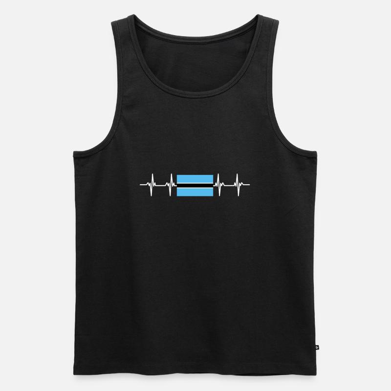 African Flag - Botswana - Männer Premium Bio Tank Top - Schwarz