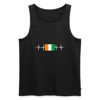 African Flag - Ivory Coast - Men's Premium Organic Tank Top - black - Front - AI Model Male 178 light (178cm)