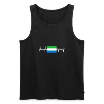 Drapeau africain - Sierra Leone - Débardeur bio Premium Homme - noir - Devant - Michal (187cm)