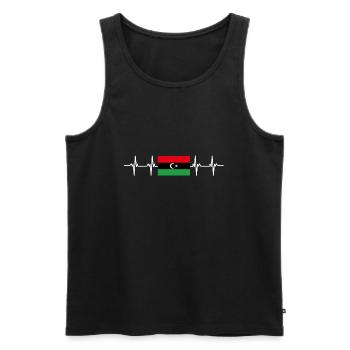 African Flag - Libya - Men's Premium Organic Tank Top - black - Front - AI Model Male 178 light (178cm)