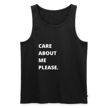 Care about me please - Männer Premium Bio Tank Top - Schwarz - Vorne - Michal (187cm)