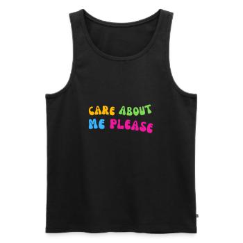 Care about me please - Männer Premium Bio Tank Top - Schwarz - Vorne - Michal (187cm)