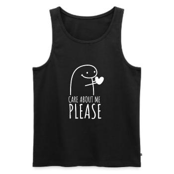 Care about me please - Männer Premium Bio Tank Top - Schwarz - Vorne - Michal (187cm)
