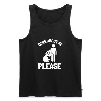 Care about me please - Männer Premium Bio Tank Top - Schwarz - Vorne - Michal (187cm)