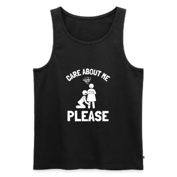Care about me please - Männer Premium Bio Tank Top - Schwarz - Vorne - Michal (187cm)