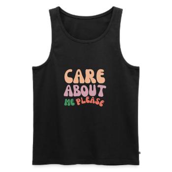 Care about me please - Männer Premium Bio Tank Top - Schwarz - Vorne - Michal (187cm)