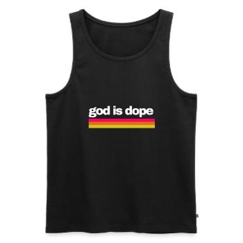 Christian - God Is Black And Red - Männer Premium Bio Tank Top - Schwarz - Vorne - AI Model Male 178 light (178cm)