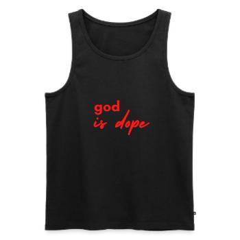 Christian - God Is Black And Red - Männer Premium Bio Tank Top - Schwarz - Vorne - AI Model Male 178 light (178cm)