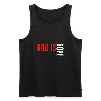 Christian - God Is Black And Red - Männer Premium Bio Tank Top - Schwarz - Vorne - AI Model Male 178 light (178cm)