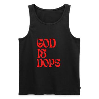 Christian - God Is Black And Red - Männer Premium Bio Tank Top - Schwarz - Vorne - AI Model Male 178 light (178cm)