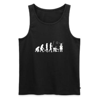 Don't ask me about college - Männer Premium Bio Tank Top - Schwarz - Vorne - Michal (187cm)