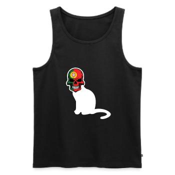 Portugal Flag Skull Patriotic Portuguese Roots DNA - Men's Premium Organic Tank Top - black - Front - Michal (187cm)