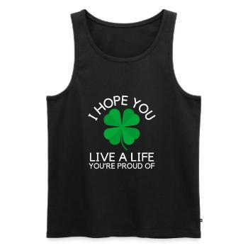 Inspirational - I hope you live a life you're - Men's Premium Organic Tank Top - black - Front - AI Model Male 178 light (178cm)