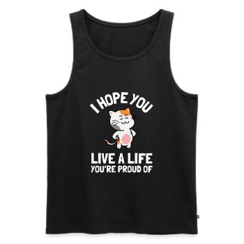 Inspirational - I hope you live a life you're - Men's Premium Organic Tank Top - black - Front - AI Model Male 178 light (178cm)