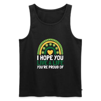 Inspirational - I hope you live a life you're - Men's Premium Organic Tank Top - black - Front - AI Model Male 178 light (178cm)
