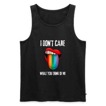 LGBTQ - I don't care what you think about me - Men's Premium Organic Tank Top - black - Front - Michal (187cm)