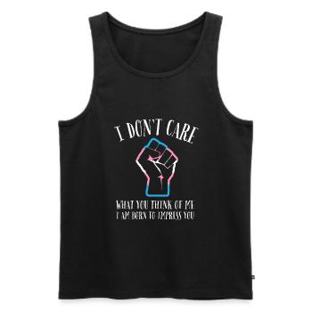 LGBTQ - I don't care what you think about me - Men's Premium Organic Tank Top - black - Front - Michal (187cm)