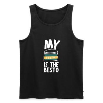 Italian Cuisine - Basil Pesto Is The Besto - Männer Premium Bio Tank Top - Schwarz - Vorne - AI Model Male 178 light (178cm)