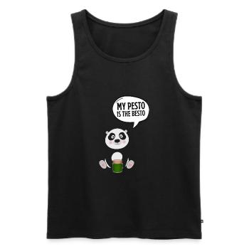 Italian Cuisine - Basil Pesto Is The Besto - Männer Premium Bio Tank Top - Schwarz - Vorne - AI Model Male 178 light (178cm)