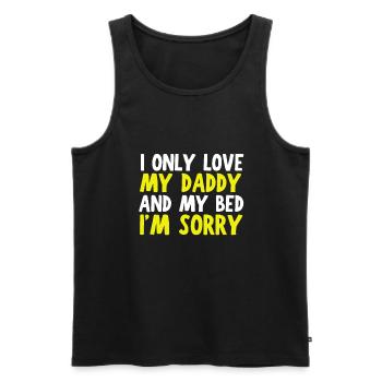 I only love my bed and my mama I'm sorry - Männer Premium Bio Tank Top - Schwarz - Vorne - AI Model Male 178 light (178cm)