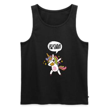 I only love my bed and my mama I'm sorry - Männer Premium Bio Tank Top - Schwarz - Vorne - AI Model Male 178 light (178cm)