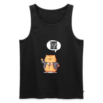 Dear Mum Im Sorry You Had To Raise My Siblings - Men's Premium Organic Tank Top - black - Front - AI Model Male 178 light (178cm)