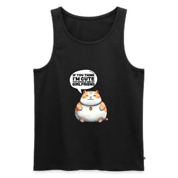 If you think I'm cute, you should see my girlfriend - Men's Premium Organic Tank Top - black - Front - Michal (187cm)