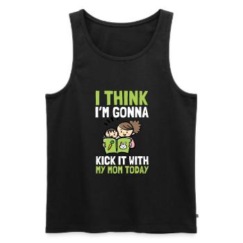 I think I'm going to kick it with my mom today - Men's Premium Organic Tank Top - black - Front - AI Model Male 178 light (178cm)