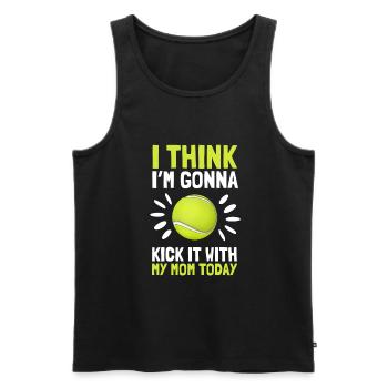 I think I'm going to kick it with my mom today - Men's Premium Organic Tank Top - black - Front - AI Model Male 178 light (178cm)